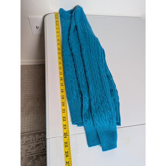 Antonio Melani 100% Cashmere Cable Knit Teal Blue Sweater Women S Preppy Soft - Picture 12 of 12